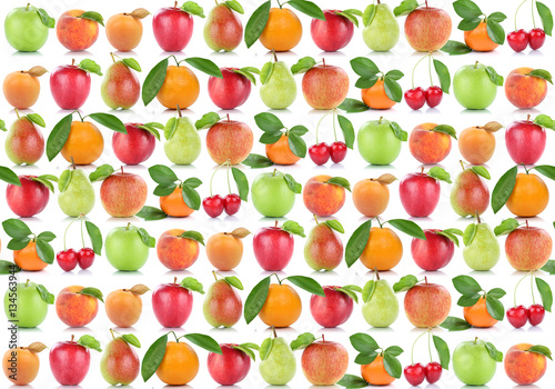 Fototapeta Naklejka Na Ścianę i Meble -  Früchte Hintergrund Apfel Orange Frucht Äpfel Aprikose Orangen