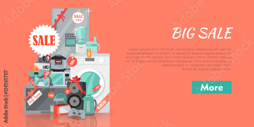 Big Super Web Sale Banner. Household Appliances
