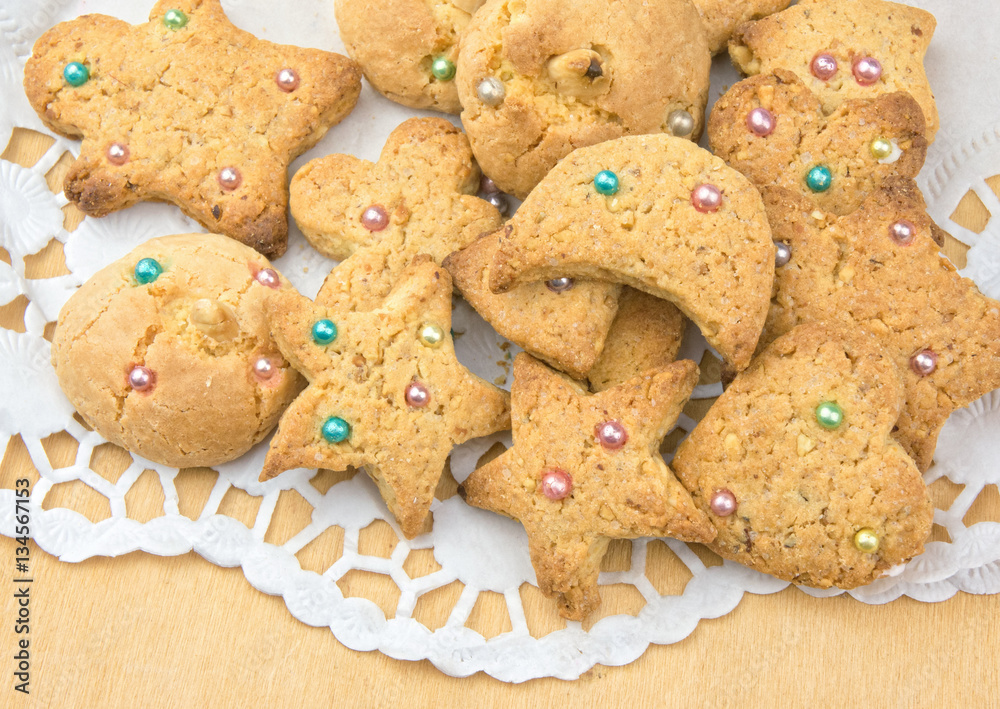 Homemade sweet biscuits closeup Homemade sweet biscuits closeup