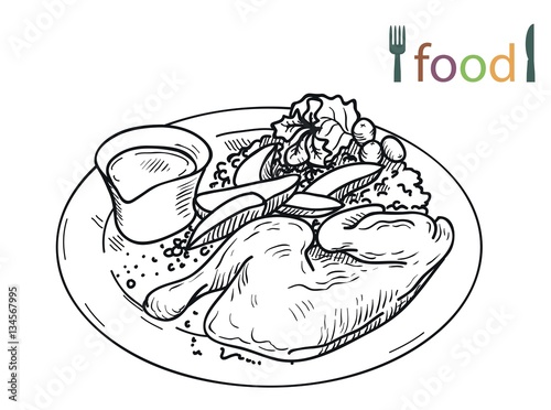 chicken with apples. main dish