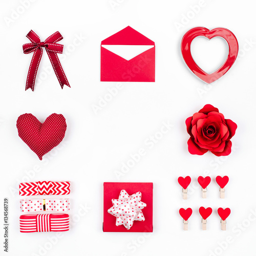 Love Collection. Valentine's day concept. Romantic red decoration