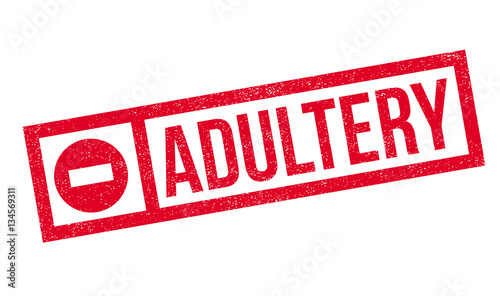 Adultery rubber stamp. Grunge design with dust scratches. Effects can be easily removed for a clean, crisp look. Color is easily changed.