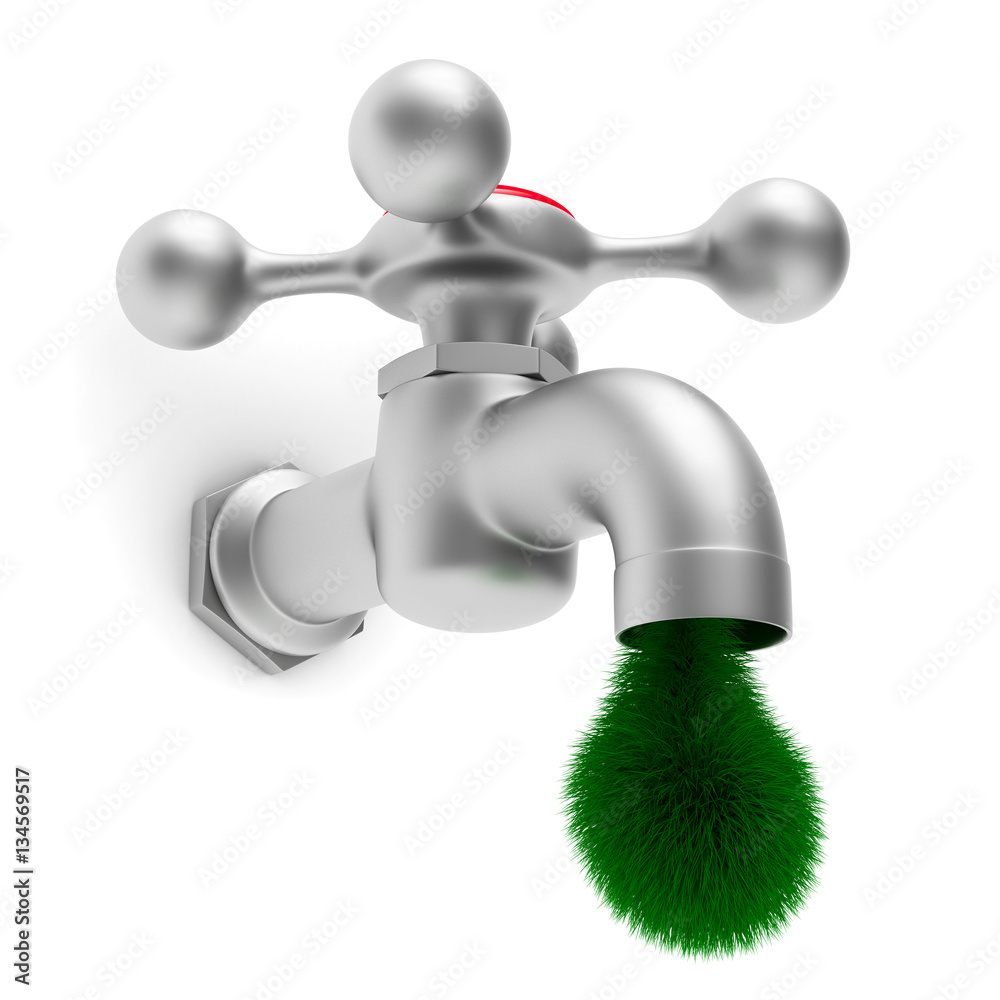 faucet on white background. Isolated 3D image faucet on white background. Isolated 3D image