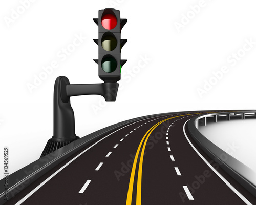 traffic light on white back...