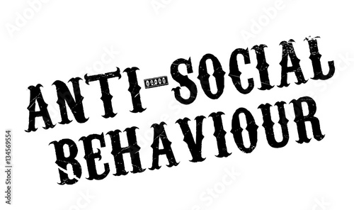 Anti-Social Behaviour rubber stamp. Grunge design with dust scratches. Effects can be easily removed for a clean, crisp look. Color is easily changed.