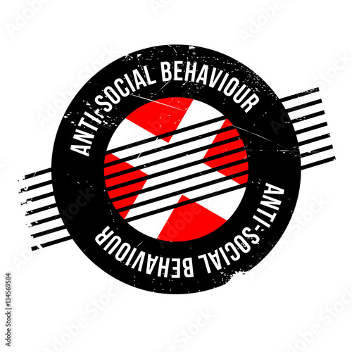 Anti-Social Behaviour rubber stamp. Grunge design with dust scratches. Effects can be easily removed for a clean, crisp look. Color is easily changed.