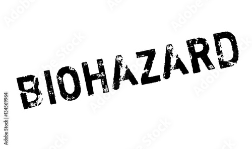 Biohazard rubber stamp. Grunge design with dust scratches. Effects can be easily removed for a clean, crisp look. Color is easily changed.