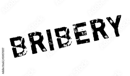 Bribery rubber stamp. Grunge design with dust scratches. Effects can be easily removed for a clean, crisp look. Color is easily changed.