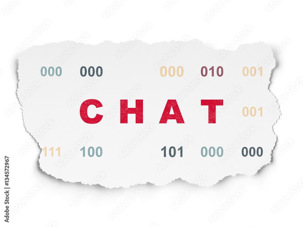 Web design concept: Chat on Torn Paper background Web design concept: Chat on Torn Paper background