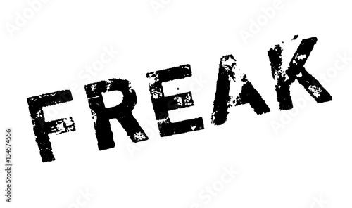 Freak rubber stamp. Grunge design with dust scratches. Effects can be easily removed for a clean, crisp look. Color is easily changed.