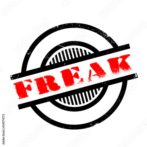 Freak rubber stamp. Grunge design with dust scratches. Effects can be easily removed for a clean, crisp look. Color is easily changed.
