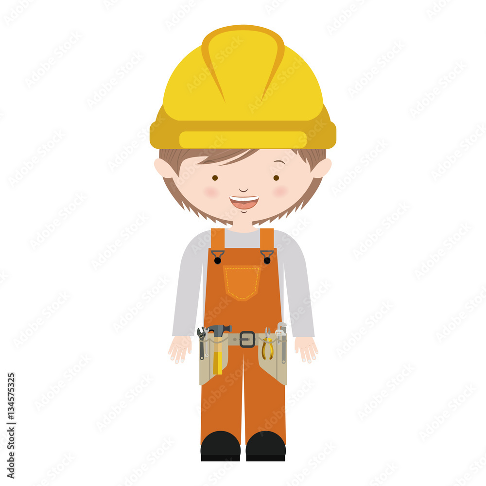 avatar worker with toolkit and brown hair vector illustration . Vector illustration . Vector illustration avatar worker with toolkit and brown hair vector illustration . Vector illustration . Vector illustration