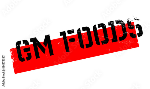 Gm Foods rubber stamp. Grunge design with dust scratches. Effects can be easily removed for a clean, crisp look. Color is easily changed.