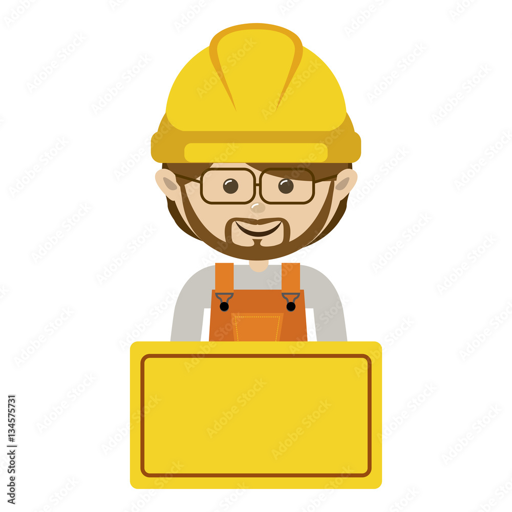 half body avatar worker with toolkit and glasses . Vector illustration . Vector illustration half body avatar worker with toolkit and glasses . Vector illustration . Vector illustration