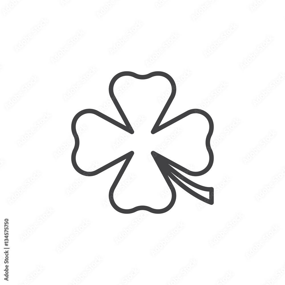 Clover line icon, outline vector sign, linear pictogram isolated on white. St Patricks day symbol, logo illustration