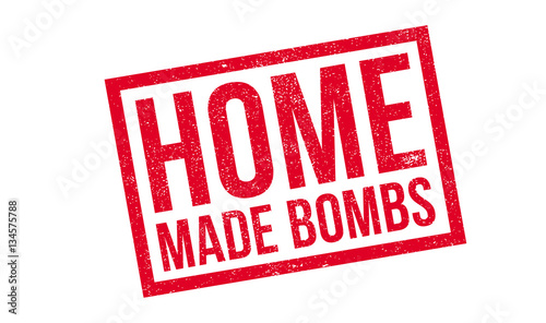 Home Made Bombs rubber stamp. Grunge design with dust scratches. Effects can be easily removed for a clean, crisp look. Color is easily changed.