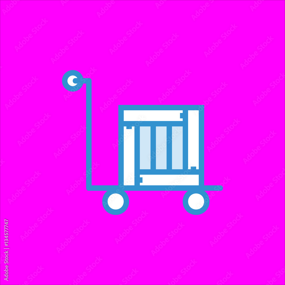 delivery cart icon flat disign
