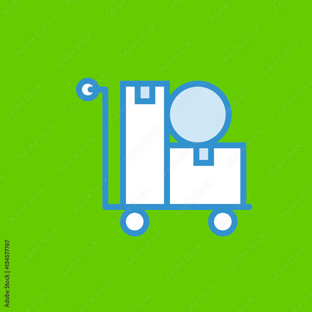 delivery cart icon flat disign