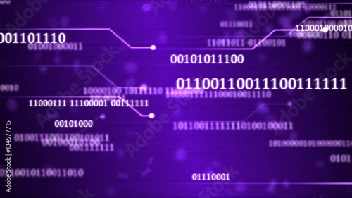 Random Binary Codes and Computer Themed Animation - Loop Violet