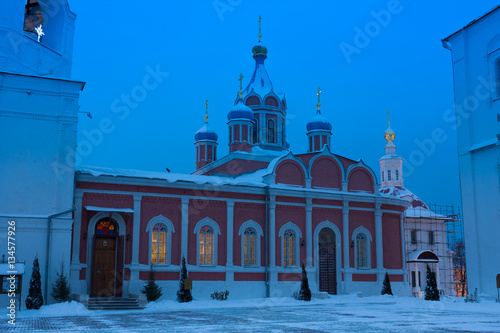 Kolomna, Moscow Region, Russia. Temple Tikhvin Icon God Mother In Cathedral Square Kolomna Kremlin.