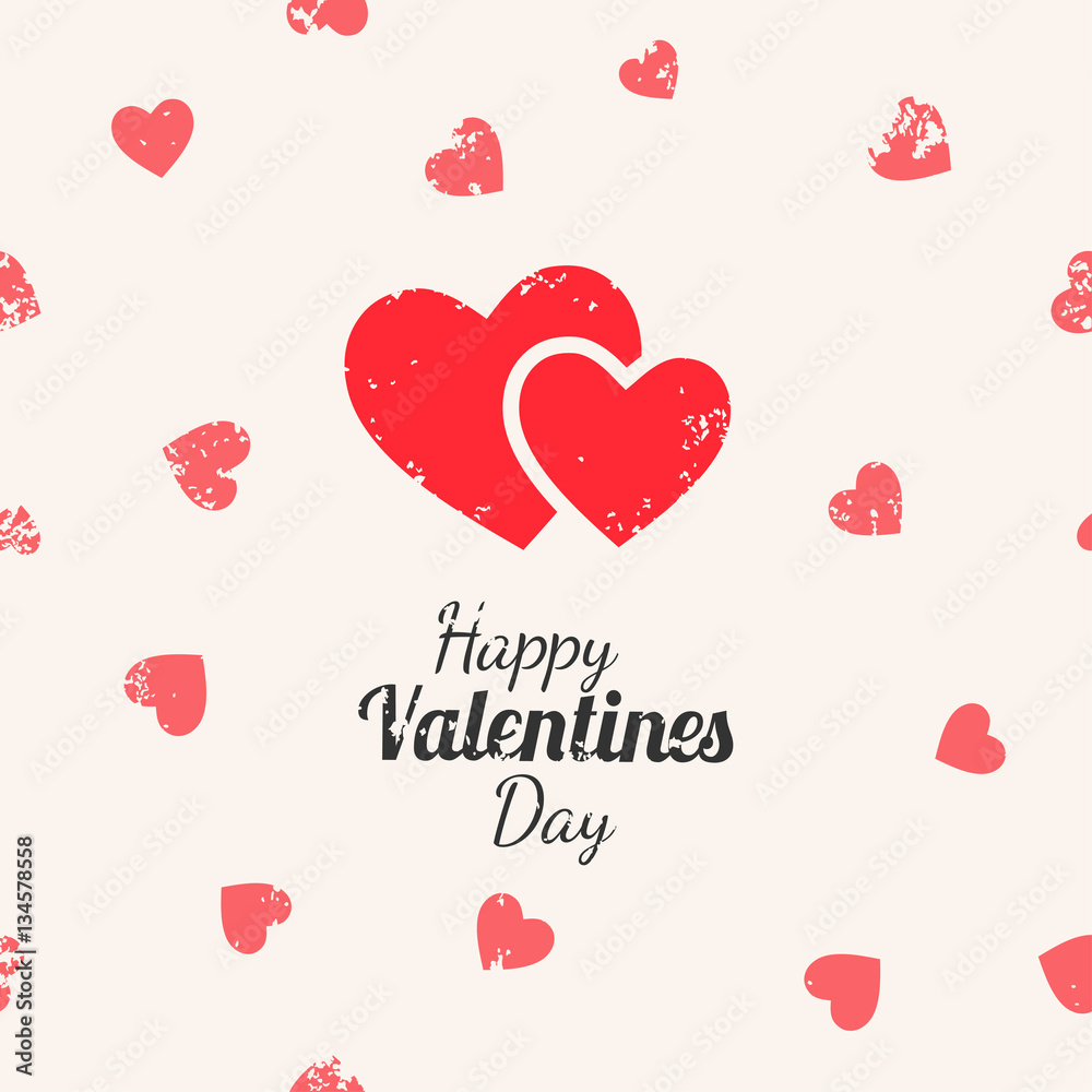 Happy Valentines Day card vector illustration.