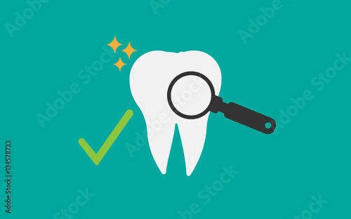 shining Tooth flat icon 
