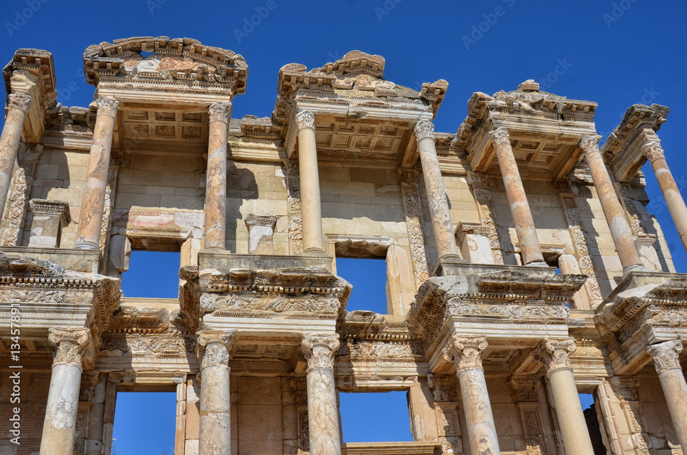 Turkey, Efes. Beautiful view to the ruins library of Celsus