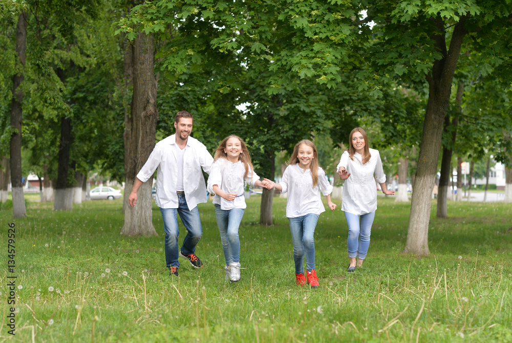 Obraz premium happy family outdoors