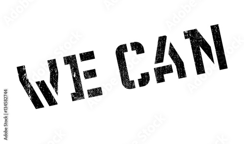 We Can rubber stamp. Grunge design with dust scratches. Effects can be easily removed for a clean, crisp look. Color is easily changed.