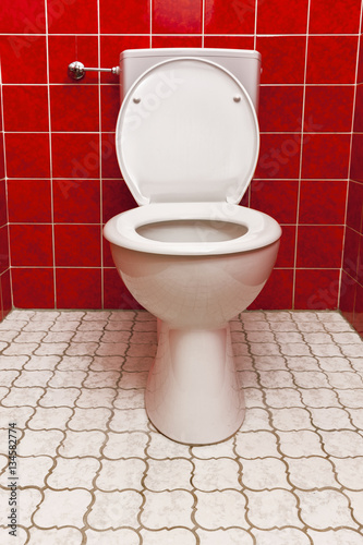 Rote Toilette