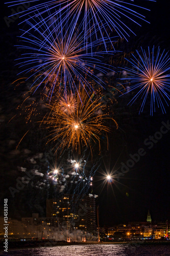 Interesting fireworks over the small town in Spain, Palamos © Arpad