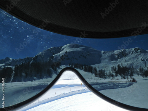 Blick durch Skibrille