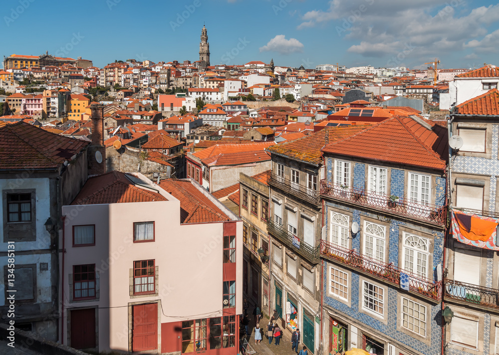 A view of the city from the platform at the Cathedral in Porto, Portugal