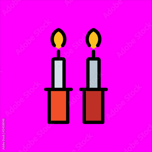 candles icon flat disign