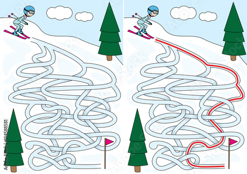 Skiing maze