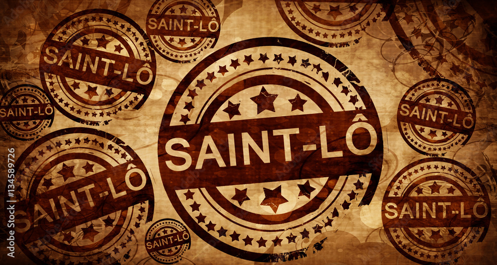 saint-lo, vintage stamp on paper background