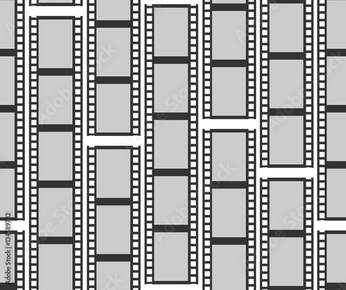 Seamless pattern with monochrome cinema or movie reel