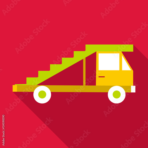 Passenger gangway icon, flat style
