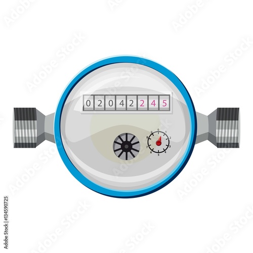 Water meter icon, cartoon style