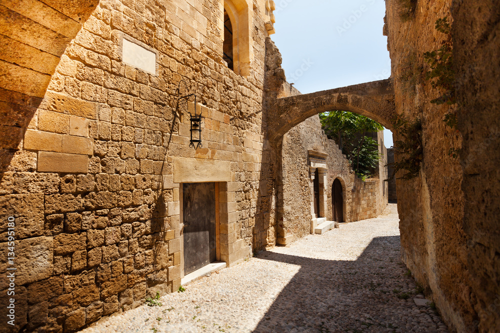 Medieval avenue of the Knights on Rhodes Island