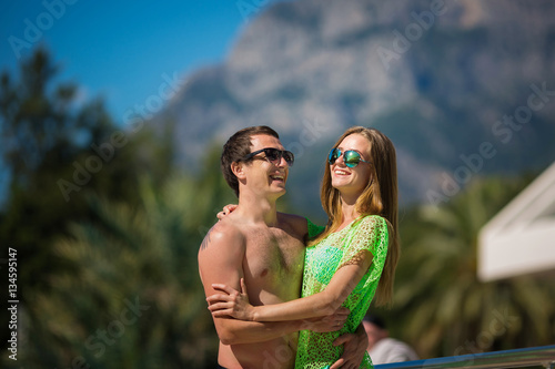 Happy couple at the resort