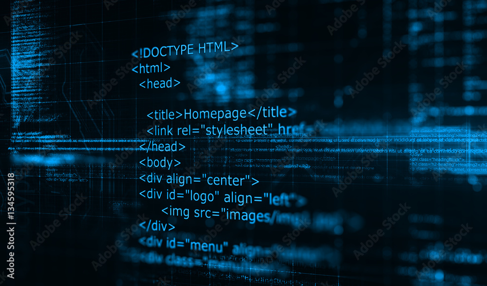 HTML code programming software background/Programming code abstract  technology background of software developer and Computer script. Stock  Illustration | Adobe Stock