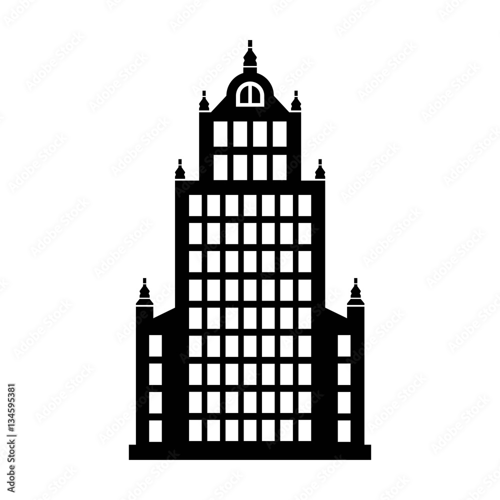multi-storey public building icon vector