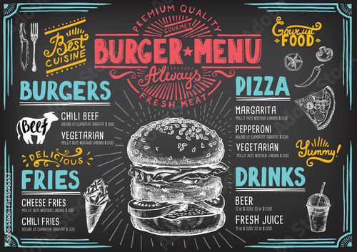 Menu restaurant, food template.