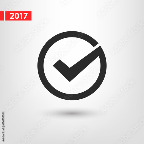 Tick icon, vector illustration. Flat design style 