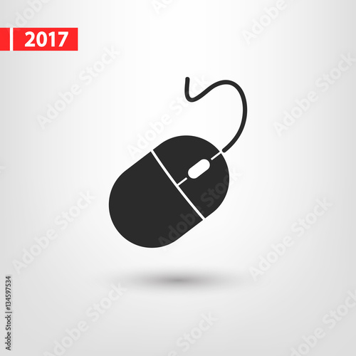 Computer mouse icon, vector illustration. Flat design style