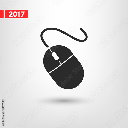 Computer mouse icon, vector illustration. Flat design style