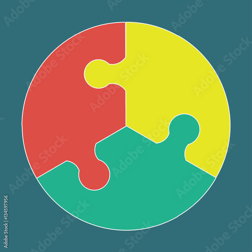 Circular colorful puzzle icon