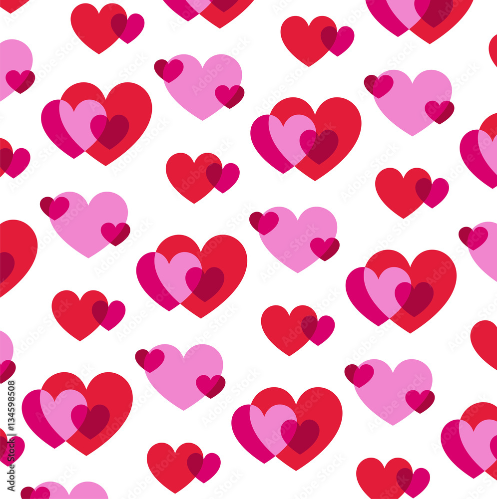pink red overlapping hearts pattern
