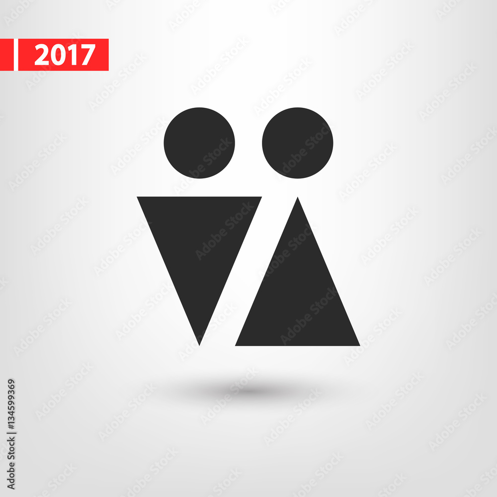 Male and female sign icon, vector illustration. Flat design style Male and female sign icon, vector illustration. Flat design style